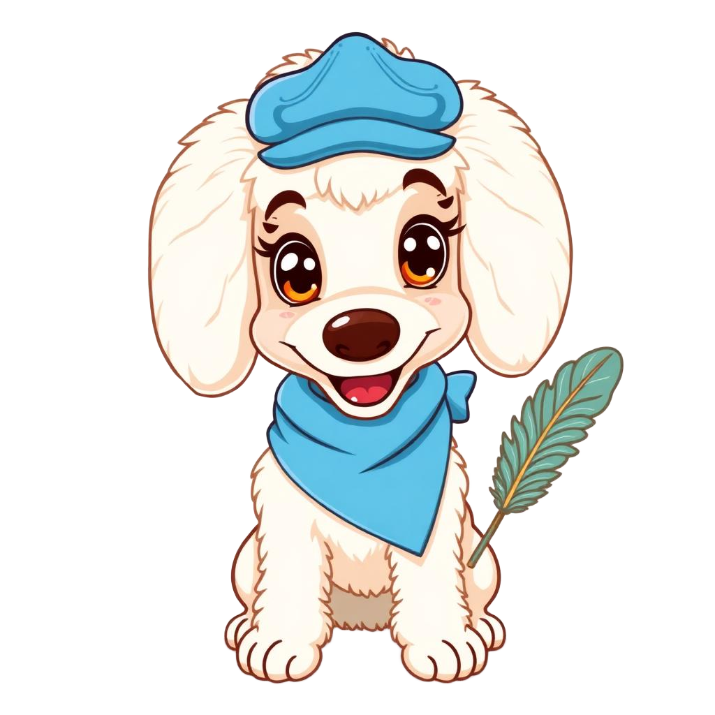 Friendly poodle mascot